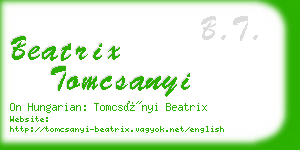 beatrix tomcsanyi business card